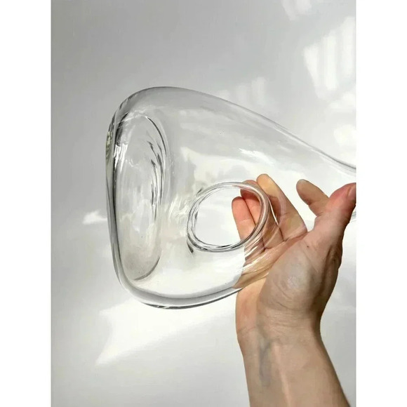 Vintage Lenox Tuscany Round Clear Asymmetrical Glass Decanter - Picture 8 of 9